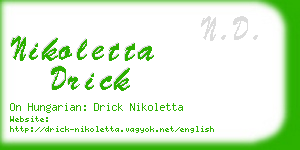 nikoletta drick business card